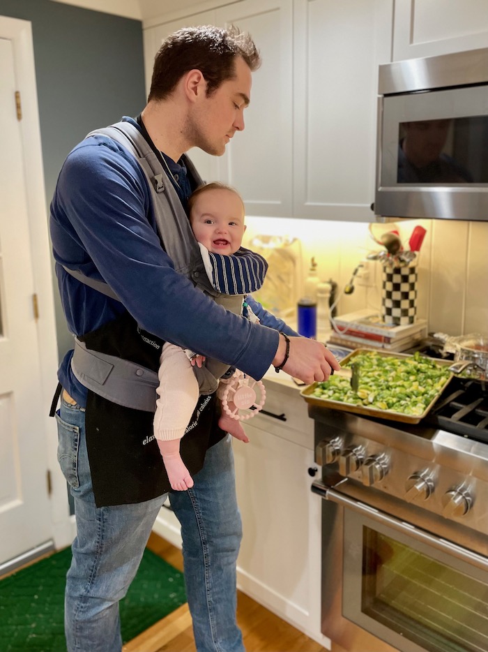 Beco Gemini baby carrier at home