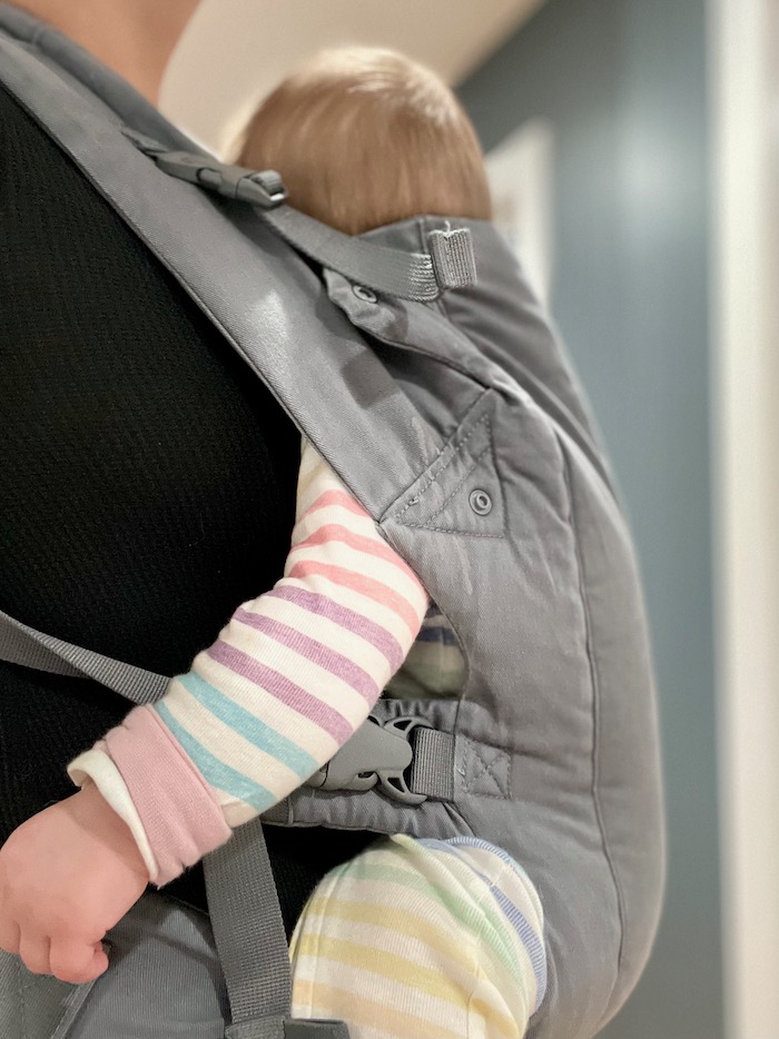 Infant in Beco Gemini baby carrier
