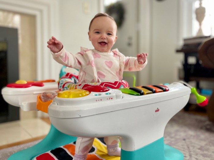 Infant in Fisher-Price 4-in-1 Step 'N Play Piano