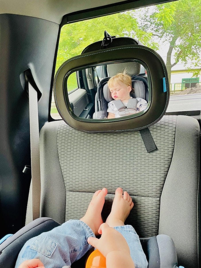 Toddler sleeping in the car