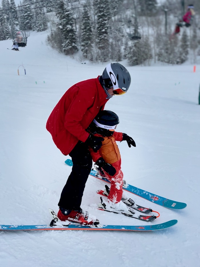 Toddler on the ski slope