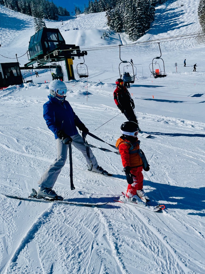 Toddler on the ski slope