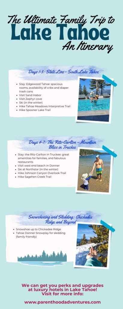 Lake Tahoe family trip itinerary 